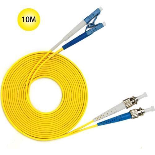 ST to LC Single-mode optical fiber patch cord 10M Jumper Cable 9 Microns UPC Polish Yellow OFNR Jacket Fiber Cable Free Shipped