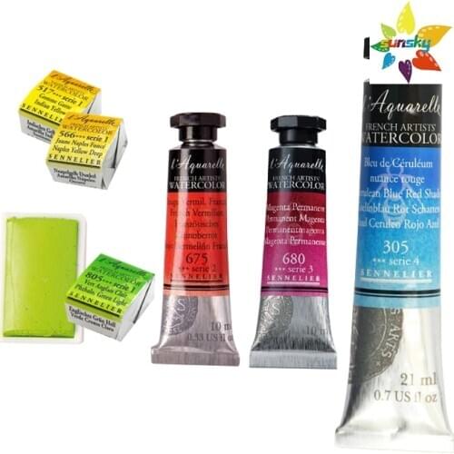 Original France SENNELIER SingleTubular 21 ml Honey watercolor pigment 671-813 Multicolor options Professinal Art supplies