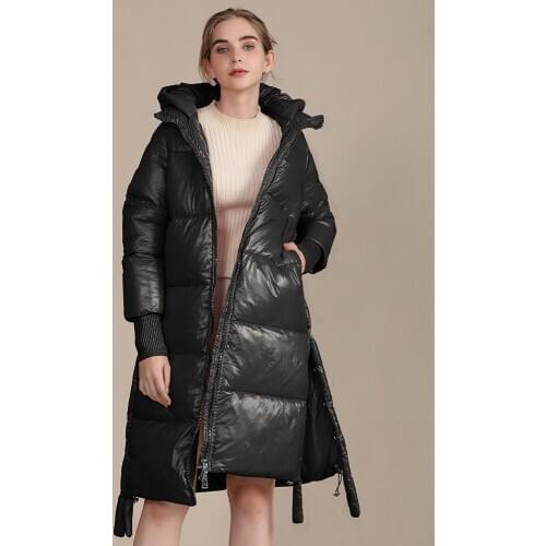 Fall Winter Womens Jacket Long Padded Jacket Hooded Snow Coat Ladies Jackets Puffer Coat Oversize Black Blue Puffers