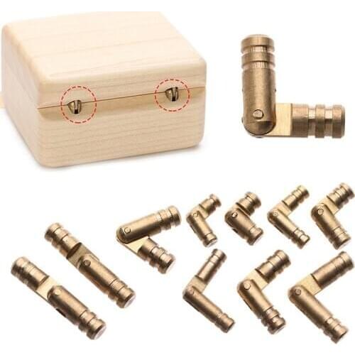 10Pcs Brass Cylindrical Hinge Multi Sizes Hidden Cabinet Hinge Concealed Furniture Hardware DIY Wooden Crafts Accessories