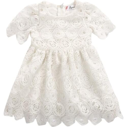 2021 Newborn Baby Girls Dress, Ruffle Lace Hollow Floral Tutu Dresses, Formal Party Wedding Outfits Dress