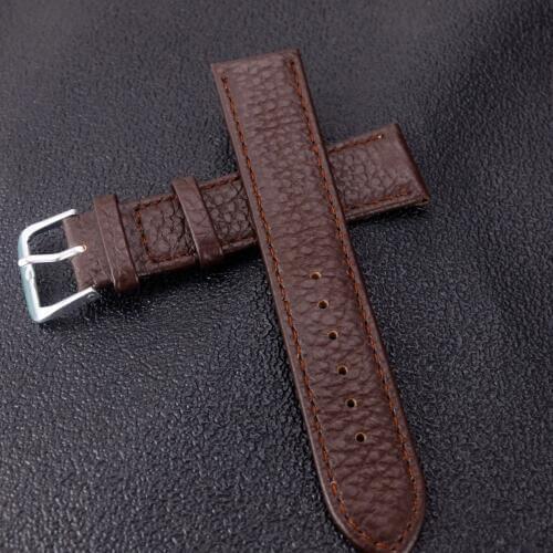 Quality Black Brown soft litchi grain pattern watch strap 12mm 16mm 18mm 20mm 22mm Watchband Leather Watch band Accessories