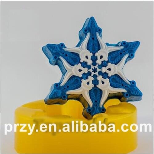 DIY Snowflake Food-grade handmade silicone soap candle cake decoration mold