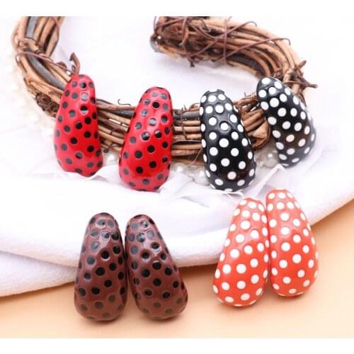 Polka-Dot-Earrings Colorful Cute-Designs Party European Styles Stud