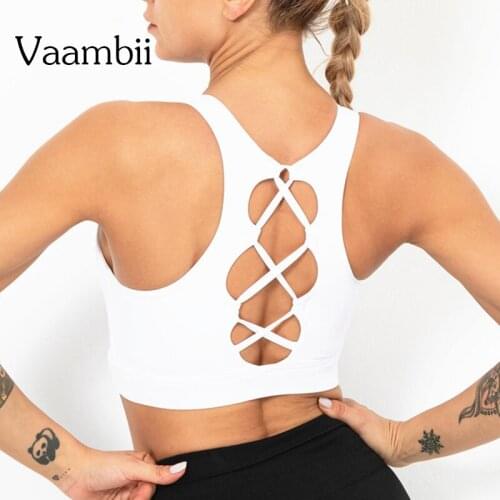 Womens Criss Cross Workout Tops Open Back Sports Top Big Breasts Seamless Gym Yoga Sports Bras Xxl Fitness Clothes For Women
