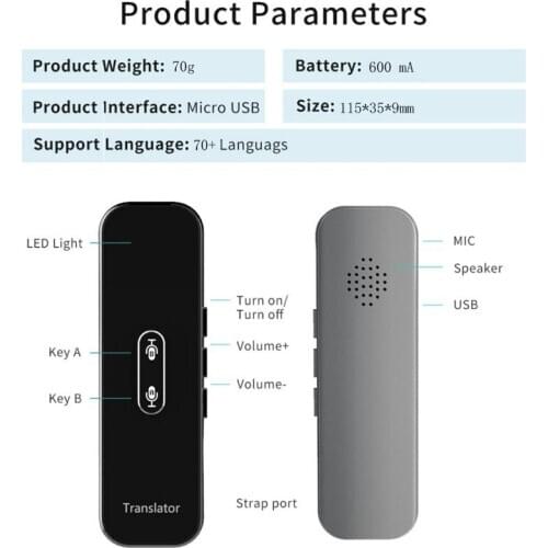 Accurate translation G6X Smart Voice Translator Multi-Languages Bluetooth translation and rapid response tempered glass