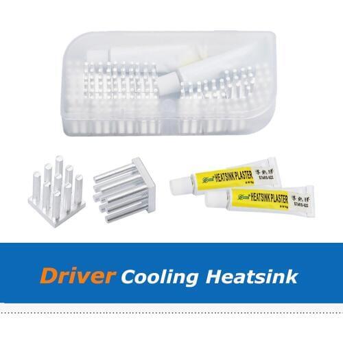 3D Printer Parts 20pcs Block Heatsink Radiator Cooling Heat Sinks Set With Plaster Glue for TMC2100/TMC2208/TMC2130