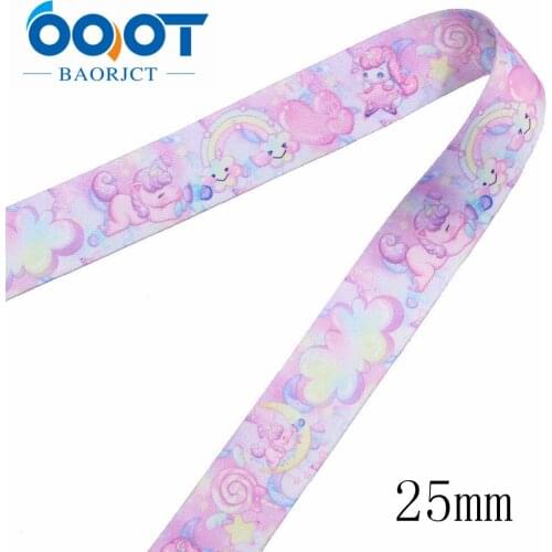 1”'Cartoon unicorn double-sided Grosgrain Ribbon ribbons for hair bows ribbon for gift wrapping ribbon for crafts ,L-20114-46