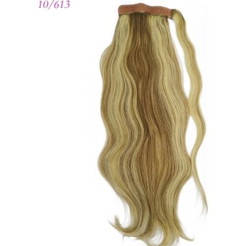 1Pcs 18 Inches Human Hair Ponytail Straight Hair Extensions 80gram Wrap Around Clip In Pony Tail 100% Remy Hair Free shipping