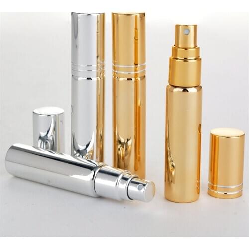 10ml Mini Portable Perfume Bottle Travel Refillable Empty Perfume Atomizer Metal Spray Scent Pump Case Spray Bottles