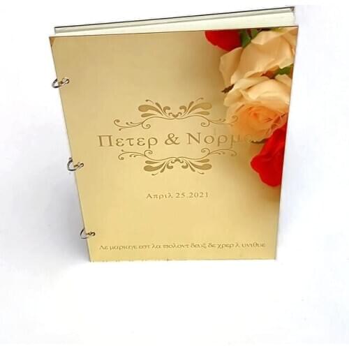 120Pages/60Sheets Gold Wedding Guest Book Personalized Name Wedding Decoration Guestbook Party Favors Gifts for Guests mariage