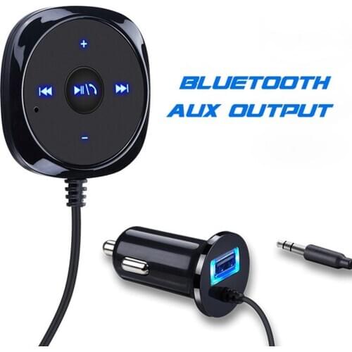 3.5mm AUX Car Bluetooth 4.2 Stereo Receiver Wireless Audio Speaker Music Streaming Audio Adapter Mic
