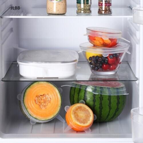 6/12pcs Silicone Stretch Fresh Cover Lids Universal Lid Silicone Bowl Pot Lid Silicone Cover Pan Cooking Food Microwave