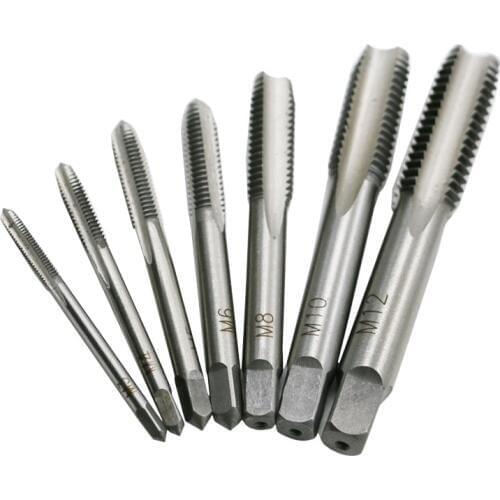 7pcs 1Set HSS M3 M4 M5 M6 M8 M10 M12 Straight Fluted Screw Tap Metric Hand Tap