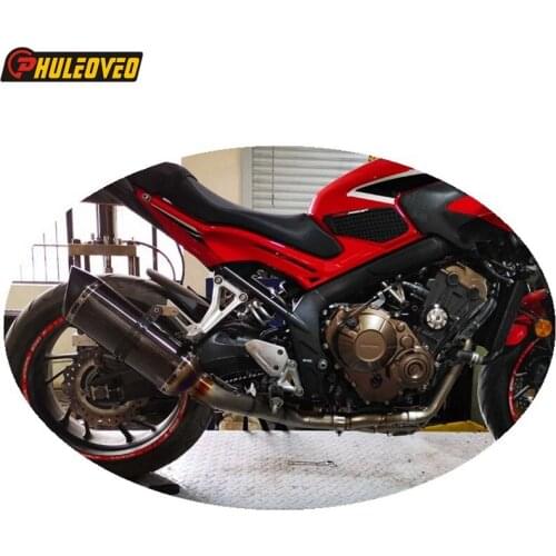 CBR650R Motorcycle Exhaust Muffler System Titanium Alloy Header Tube Link Pipe Exhaust Leak for Honda CBR650F CB650R 2015-2020