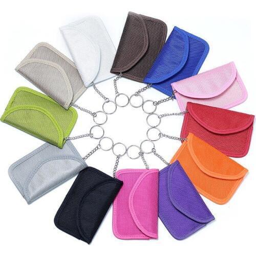 Faraday Car Key RFID Signal Blocker Bags Colorful ID Card Bag Anti Theft Case for Keyless Entry Car Key FOB Protector BAG1020