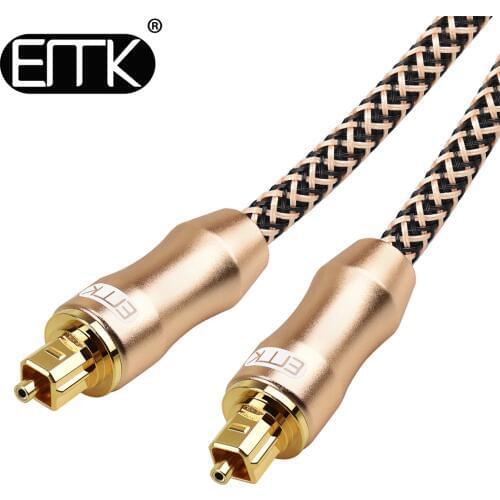 EMK Toslink Digital Cable Optical Fiber Audio Cable Adapter 1m 2m 3m for TV Blueray PS3 XBOX DVD CD Mini Disc AV