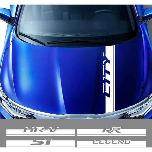 Car Hood Decor Decals Stickers For Honda Odyssey City HR-V Jazz Legend RR Si VTi Type R Auto Engine Bonnet Cover Car Accessories