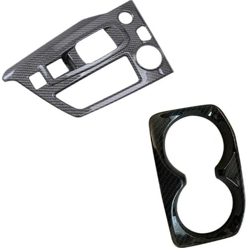 For Peugeot 5008 3008 GT 2016 2017 2018 Carbon Fiber Gear Shift Panel Cover & Car Water Cup Holder