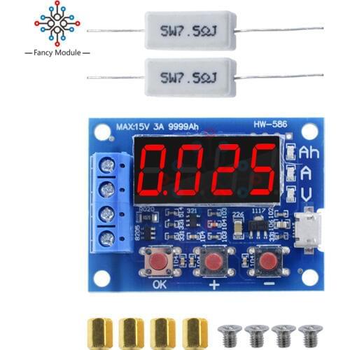 HW-586 1.2v 12v 18650 Li-ion Lithium Battery Capacity Tester + Resistance Lead-acid Battery Capacity Meter Discharge Tester