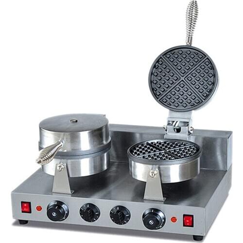 Commercial Double Waffle Maker Snack Equipment Heating Double-headed Electric Waffle Making Machine
