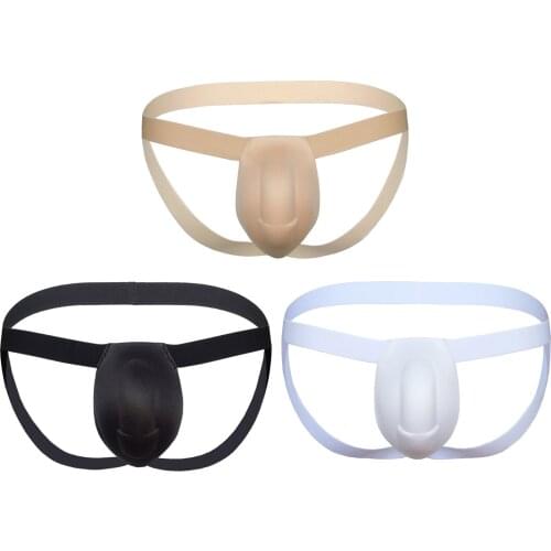 Mens Thong G-String Sponge Bulge Pouch Undie Panties Quick-Drying Elastic Waistband Low Waist Jockstrap T-Back Underwear Large