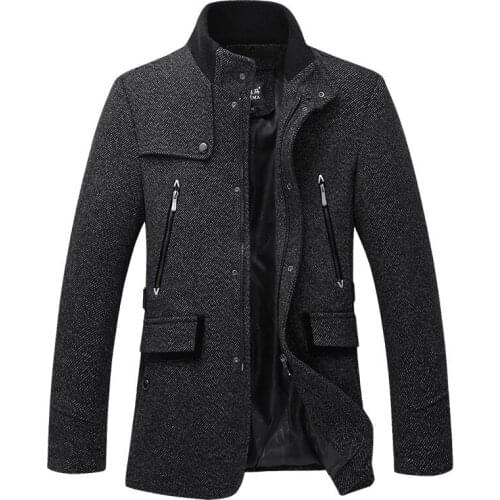 Men Woolen Coat Jacket Wool Short Coat Men 2021 Spring Autumn Winter New Male Cashmere Wool Trench Coat Men Casual Fashion