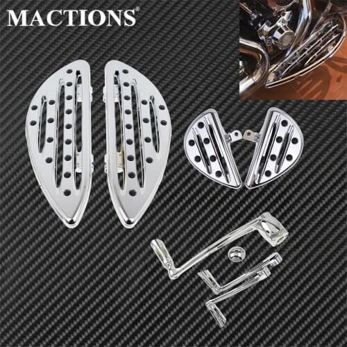 Motorcycle Front Driver Floorboard Rear Passenger Foot Pegs Rest Pedal Shift Lever Brake Arm Kit Set For Harley Touring 2008-13