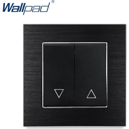2 Gang Electric Curtain Shutter Momentary Contact Switch Reset Switches Wallpad Luxury Wall Light Switch Satin Metal Panel