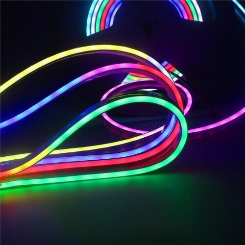 12V WS2811 Full Color Programmable Addressable RGBW LED Strip Light IP65 Waterproof 5050 RGB Neon Sign Rope Tape Lamp Lighting