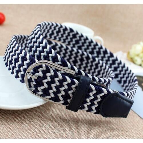 Womens Knitted Belt Decoration Belt Elastic Belt Unisex Pin Buckle Canvas Belt 2018 New Male Female Casual Waistband