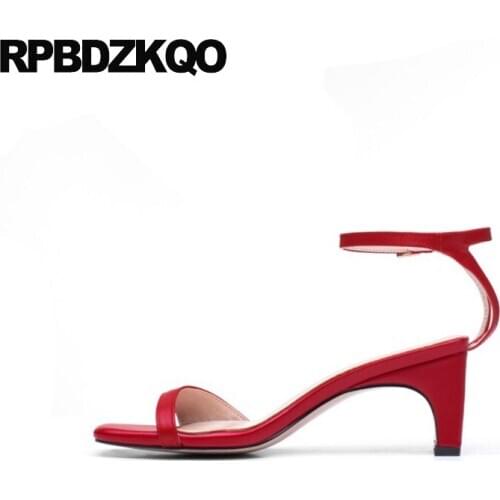 Sandals 11 slingback 2019 pumps summer block red thick luxury shoes women designer ankle strap open toe casual big size chunky