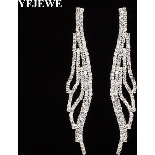 YFJEWE Full Rhinestone Crystal Drop Earrings Elegant Wedding Accessories Jewelry Fashion Jewelry for Women Party Gift New E464
