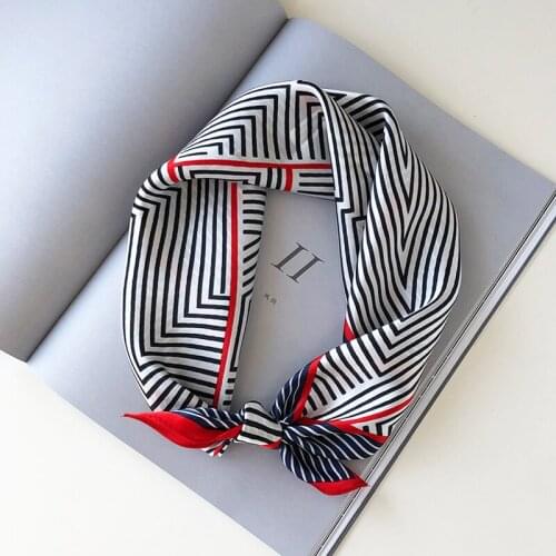 Spring and Autumn Northern Europe Simple Style Line Feeling Geometric Silk Scarves Hangzhou Silk Scarves Scarves Scarves Scarves