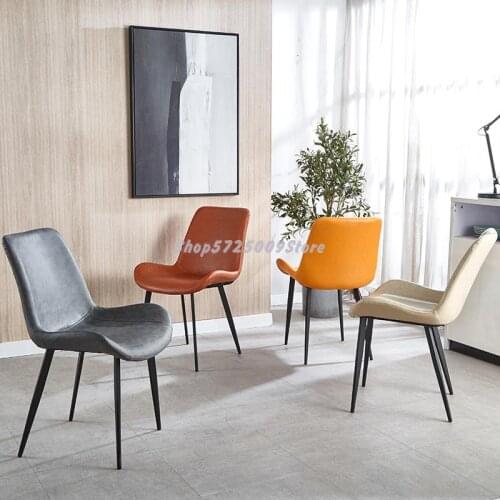 Nordic light luxury dining chair modern minimalist household stool backrest ins net red makeup chair restaurant iron chair