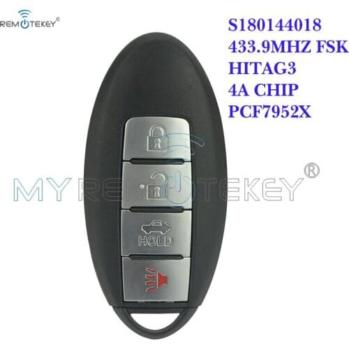 Remtekey KR5S180144014 smart key 3 button with panic 433.9Mhz with 4A chip for Nissan Altima 2016 2017