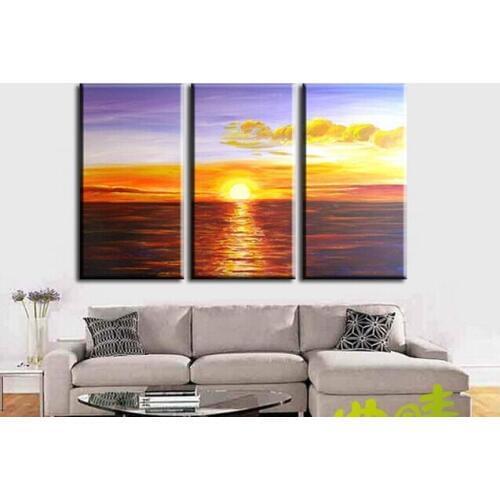 Modern fashion abstract oil painting on canvas sunrising sea landscape paintings NO frame