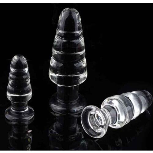 Glass Anal Dildo Butt Plug Anal Beads Erotic Sex Toy for Women Adult Products for Couples Crystal Glass Anal Dilator Stimulator