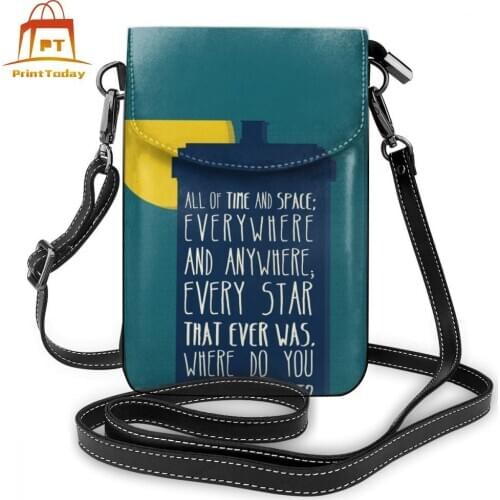 Tardis Doctor Shoulder Bag Tardis Doctor Leather Bag Small Student Women Bags Wedding Print Trendy Purse