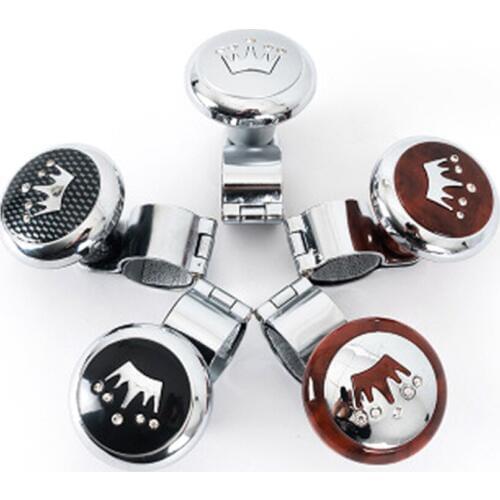 Universal Crown Hickory Car Rotary Steering Wheel Suicide Spinner Handle Knob Aluminum Rotated 90 Degrees