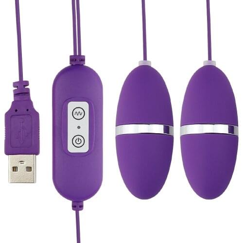 USB Charging 12 Frequency Strong Vibration Massage Stimulate Dual Vagina Balls Flirting Erotic Female Masturbation Sex products