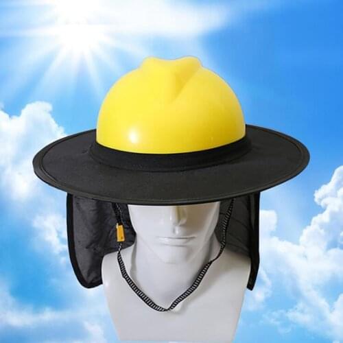 Hard Hat Sun Shield, Full Brim Mesh Neck Sun Shade Protector High Visibility, (Hard Hat Not Included) Blue, Black, Orange