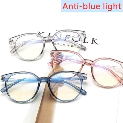 Women Glasses Trending Products 2020 Round Anti-blue Light Cat-eye Crystal Multi-faceted Eyeglasses Frame Ladies Street Fashion