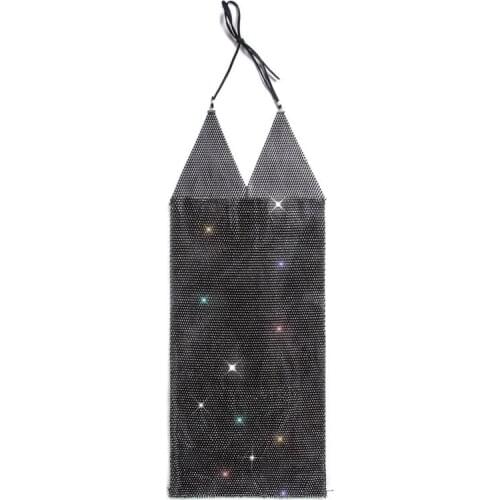 Women Sexy Dress Nightclub Grid V-neck Sleeveless Sequins Camisole Dress Gogo Show Stage Dance Costumes Performance Dancewear