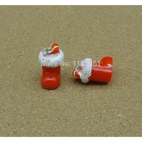 1pcs/lot resin solid Christmas gift Socks cartoon 18mm fairy garden gnome moss terrarium decor crafts bonsai home DIY A105-5