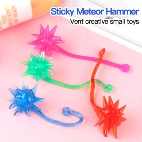 1 Pcs Viscosity Meteor Hammer Large Soft Plastic Hand Sticky Spherical Telescopic Sticky Elastic Large Stick Gift For Kids Toys