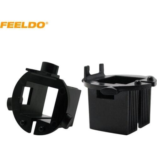 FEELDO 2Pcs Car H7 HID Xenon Hi-Beam Installation Bulbs Socket Adapter For Hyundai New Santa Fe #AM1347