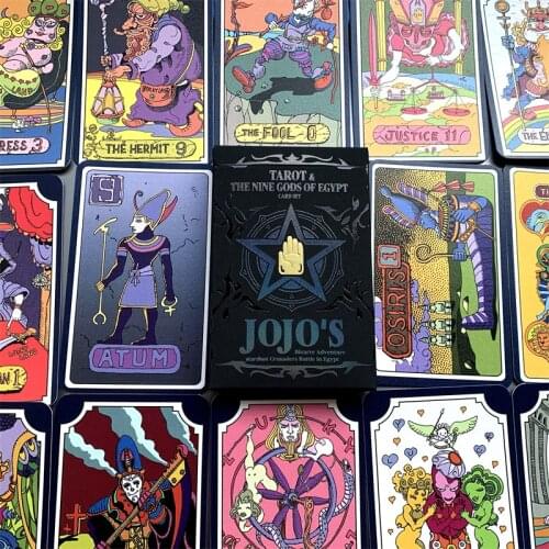 31pcs/set Anime JoJo Bizarre Adventure Tarot Card 22 Grand Akana + 9 Royal Gods Cosplay Jojo Chess Card Props