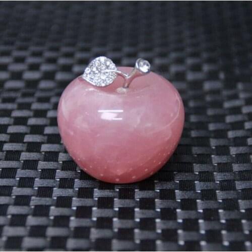 5Pcs Natural Rose Quartz Pink Apple for Couple Decorations Home Decoration Study Room Decoration DIY Christmas Gift