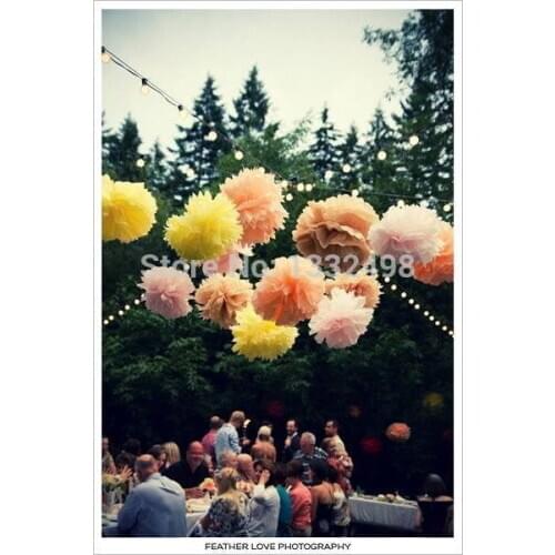 Mix 30 Colors 500 pcs Tissue Paper Pom Poms Ball 12" 30 cm Paper Lantern Vintage Home Wedding Decoration Birthday Party Supplies